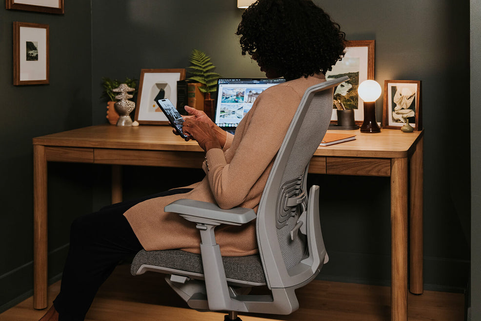 Holland Wood Desk in lifestyle shot